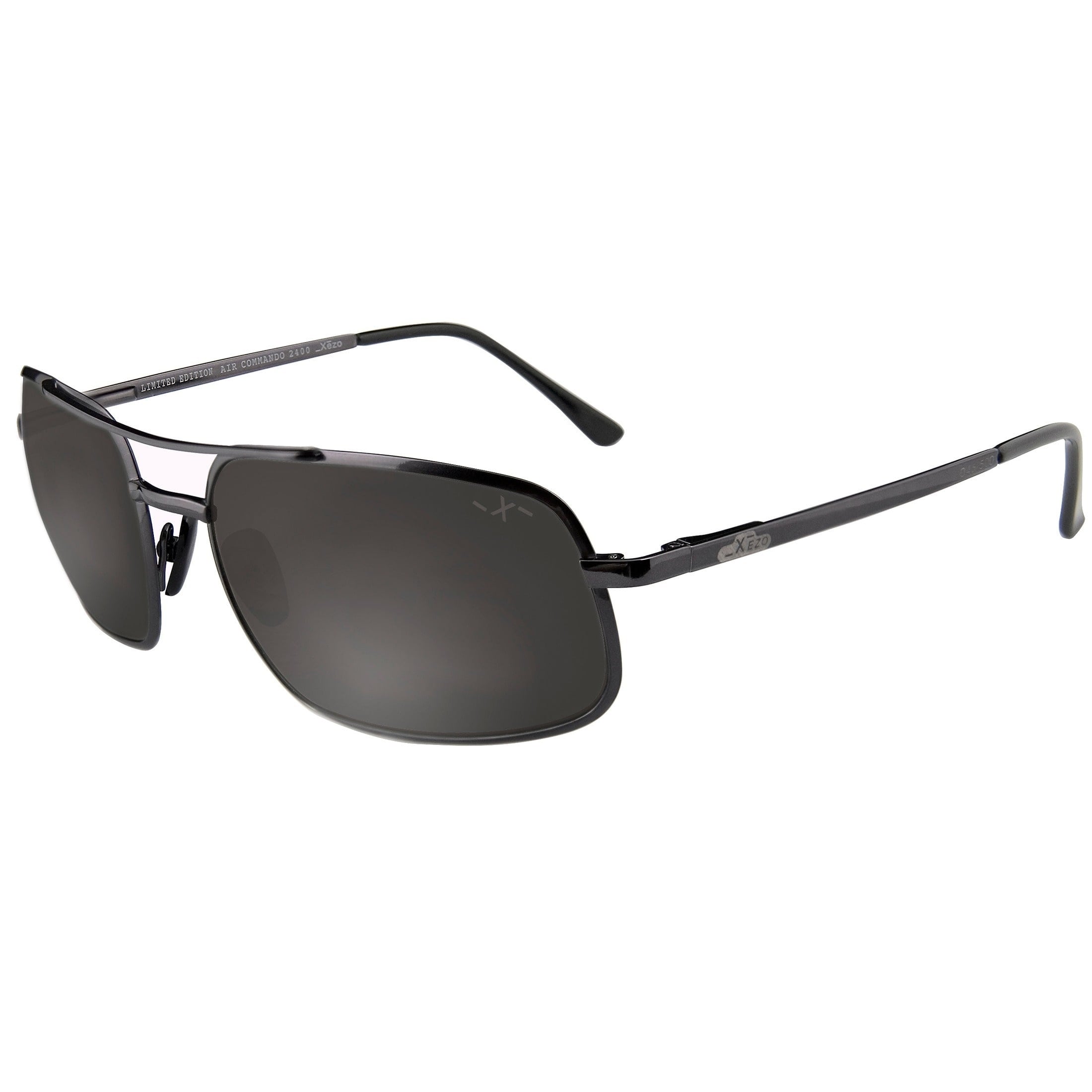 Xezo Mens Air Commando Grey Metallic Titanium Polarized Sunglasses