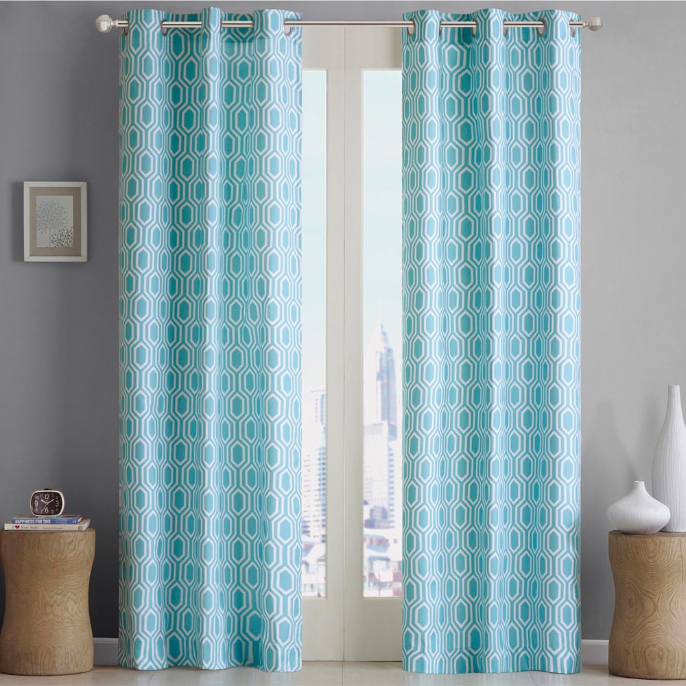 Id intelligent Design Lexie Geometric Print Curtain Panel Pair