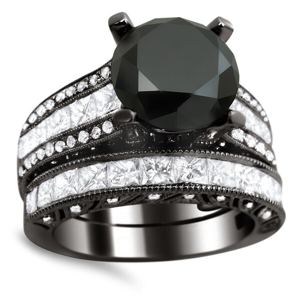Shop Noori 18k Black Gold 5 3/5ct TDW Certified Black and White Diamond ...