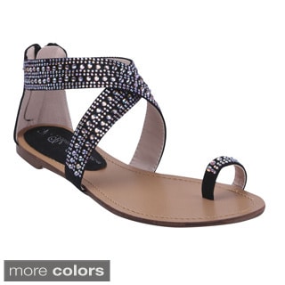 Blossom Women's 'Wave-10' Toe Ring Sparkle Sandals