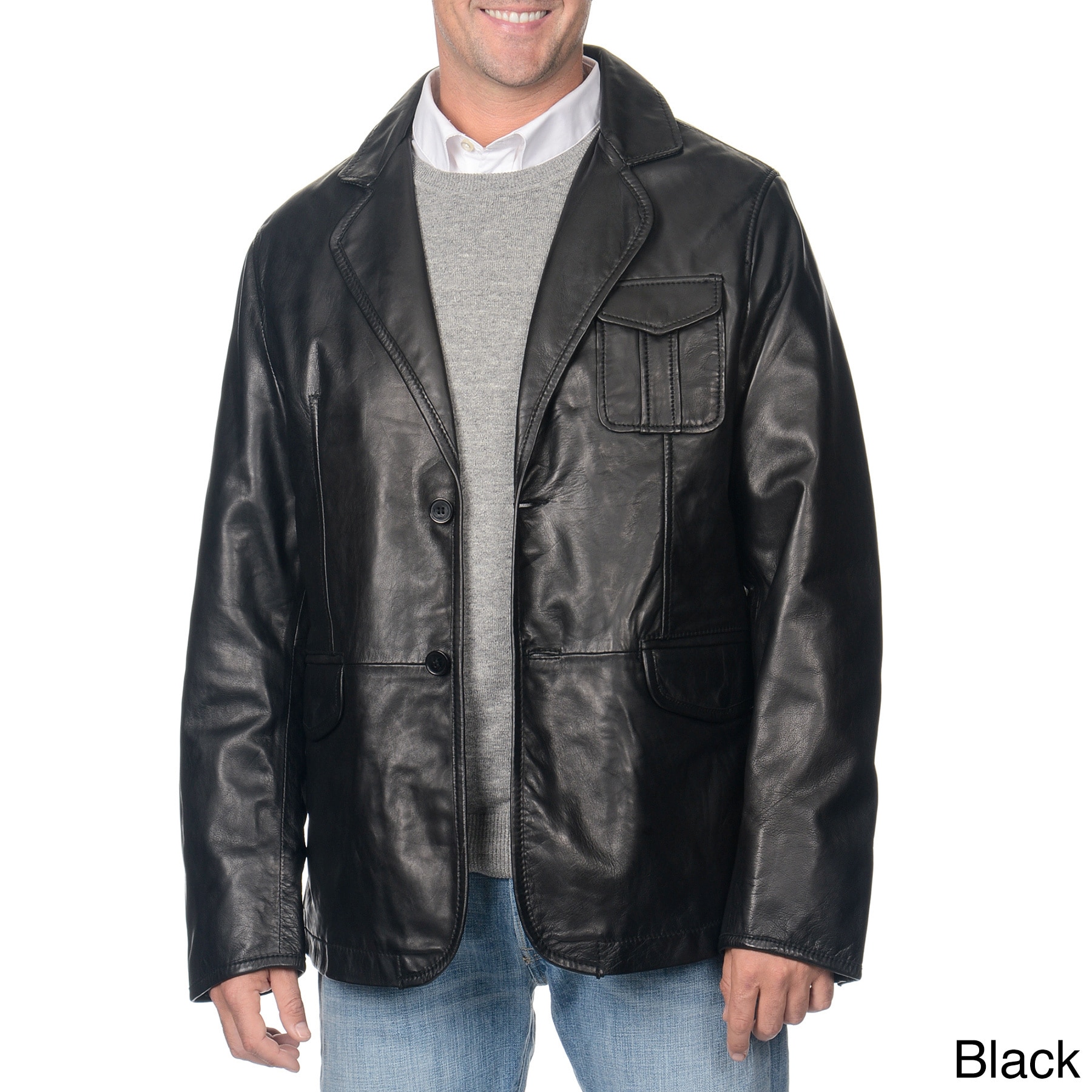 Whet Blu Mens Leather 2 button Jacket