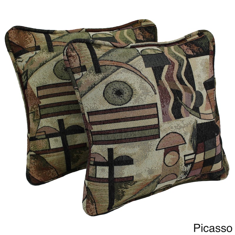Blazing Needles 18-inch Corded Tapestry Pillows (Set of 2)