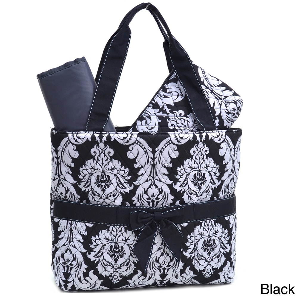 Rosen Damask Print 3 piece Diaper Bag Set