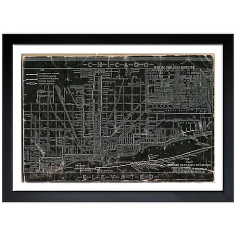 Oliver Gal 'Chicago Railroad' Framed Art Print - Black