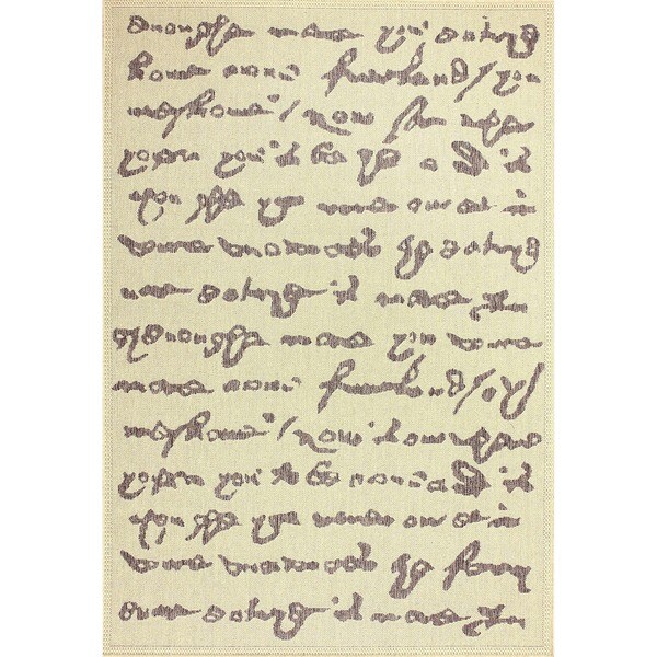 Shop nuLOOM Indoor/ Outdoor Novelty Script Poem Grey Rug 9' x 12