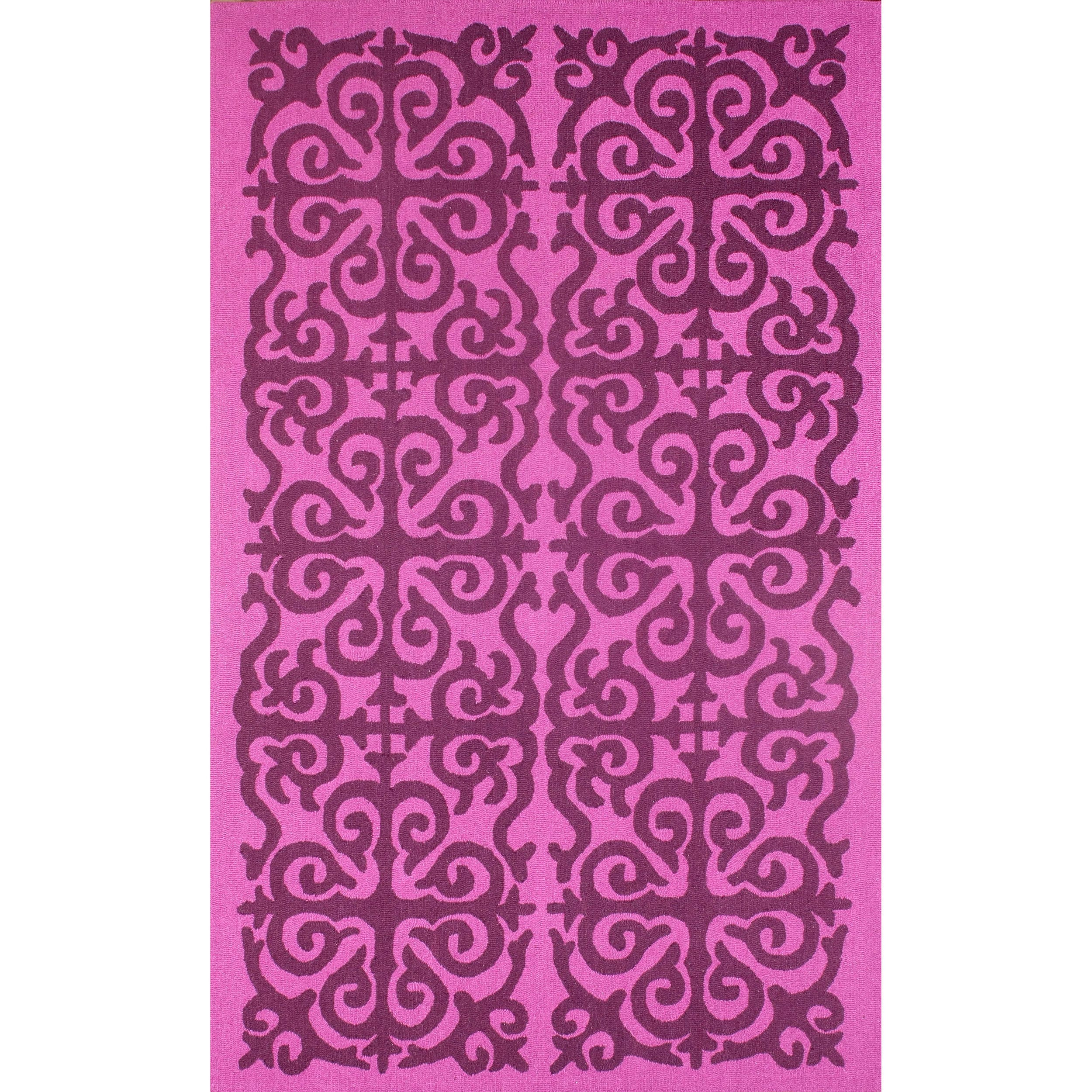 Nuloom Hand hooked Marrakesh Fez Wool Fuschia Rug (76 X 96)