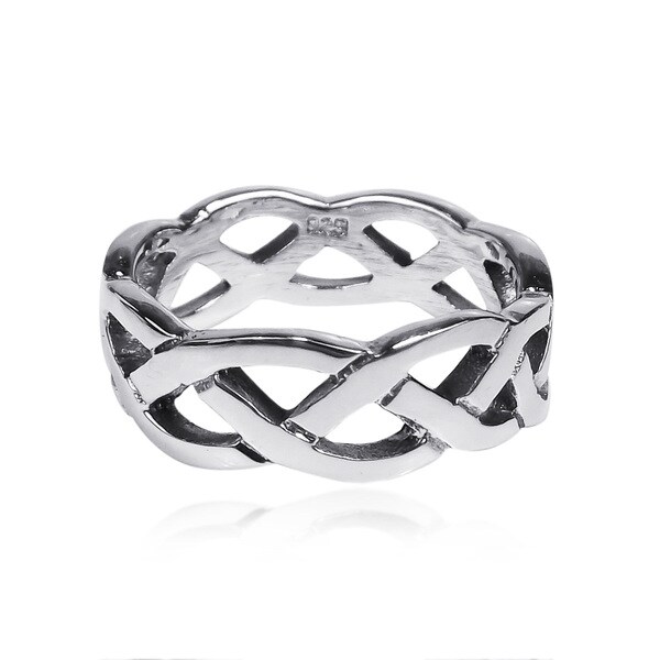 Shop Handmade Waves of Celtic Knots Eternity Band Sterling Silver Ring