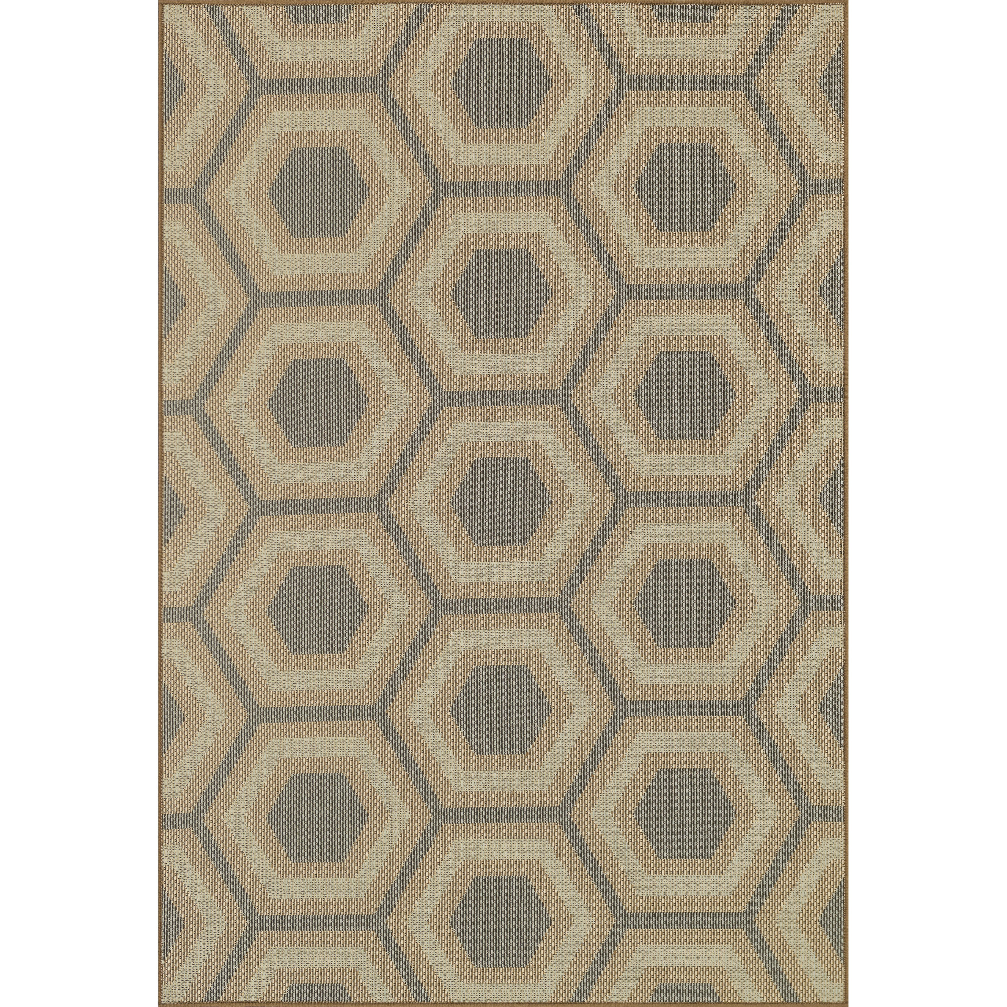 Biscayne Blue/ Beige Indoor Outdoor Rug (311 X 510)