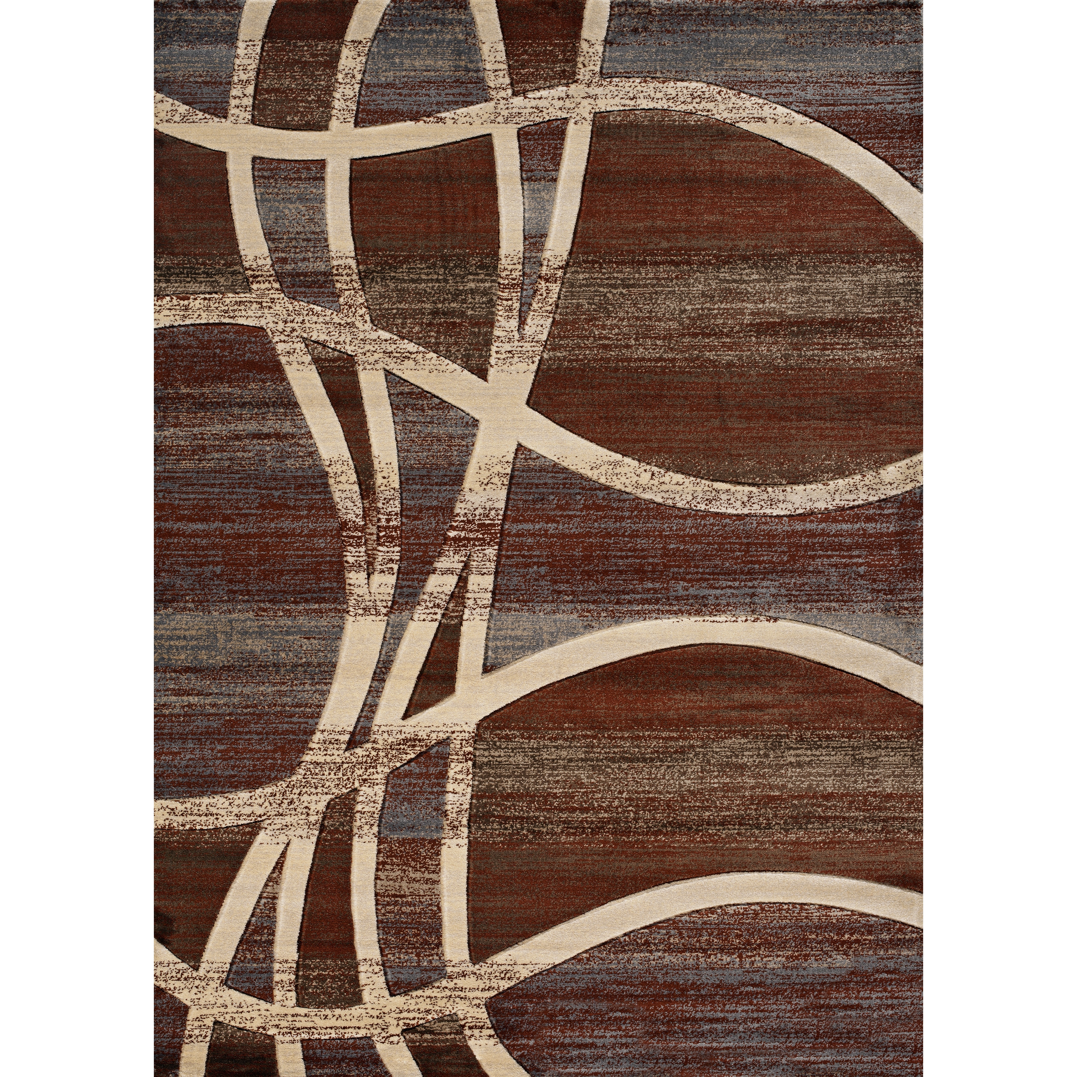 Circles Beige Area Rug (3 X 5)