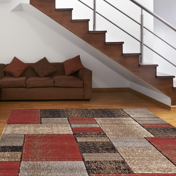 Shadowed Boxes Red Area Rug (5 3 x 7 3)  ™ Shopping