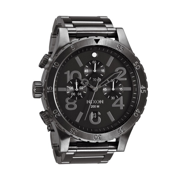 Shop Nixon Men's 48-20 Chrono All Gunmetal Chronograph Watch ...