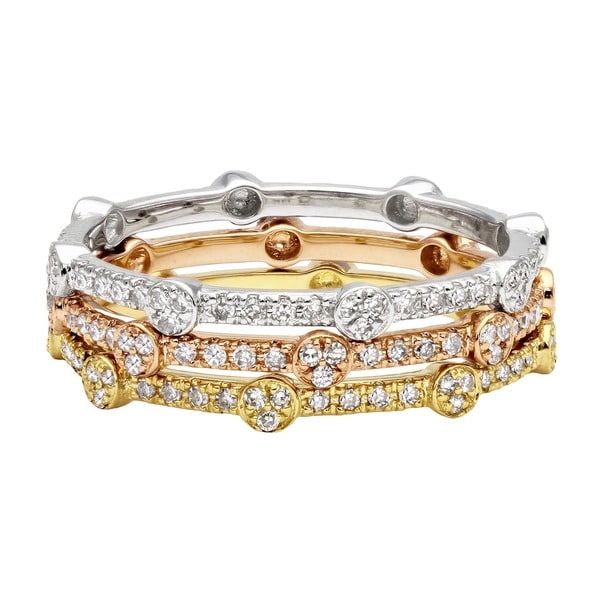 Beverly Hills Charm 14k Gold 1/6ct TDW Stackable Diamond Eternity Band