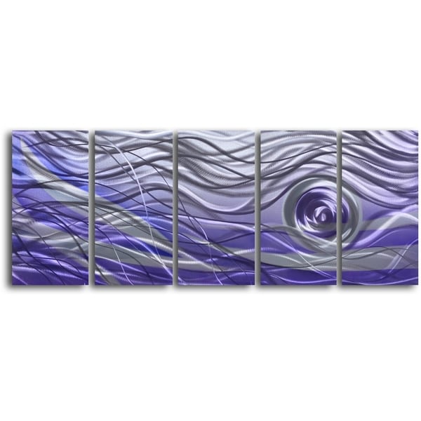 'Violet Vortex' 5-piece Handmade Metal Wall Art Set