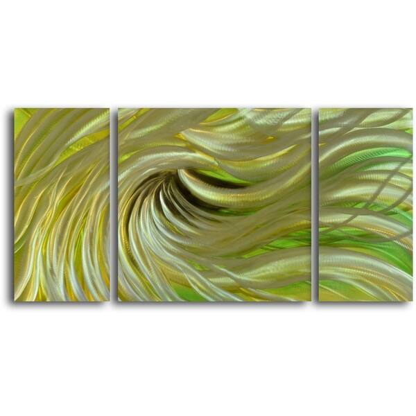 'Blond Waves' Handcrafted 3-piece Metal Wall Art Set - Overstock - 8712205