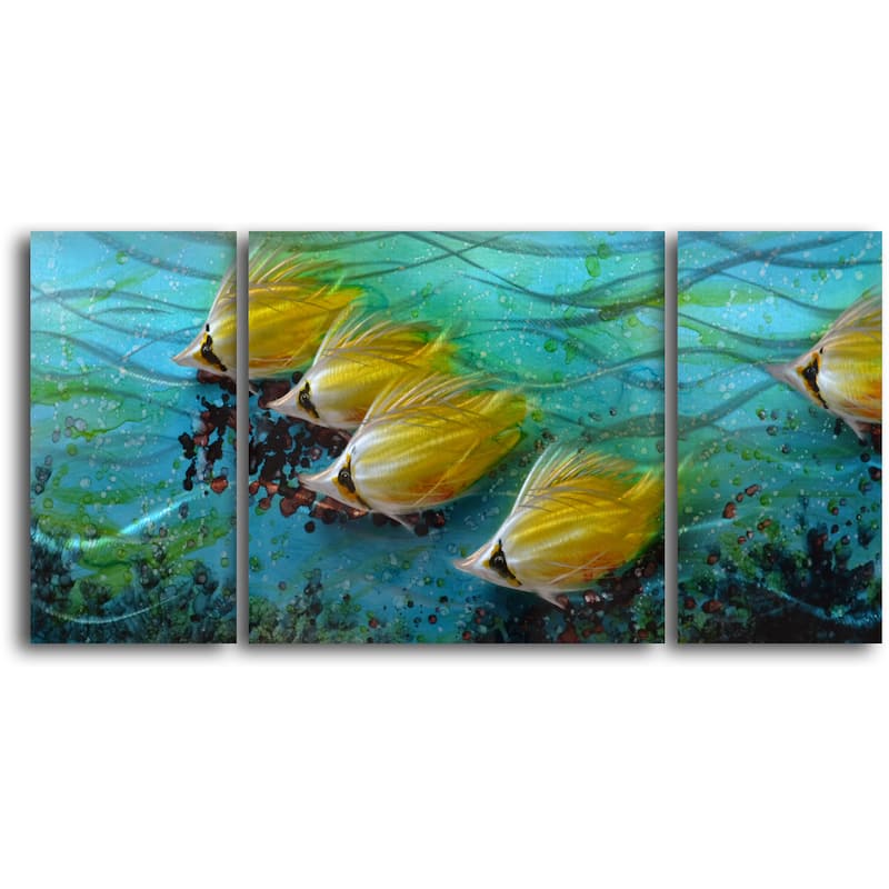 'Just Keep Swimming' Handcrafted 3-piece Metal Wall Art Set