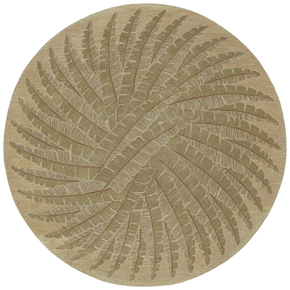 Hand tufted Scarlett Green Palm Round Rug (99)