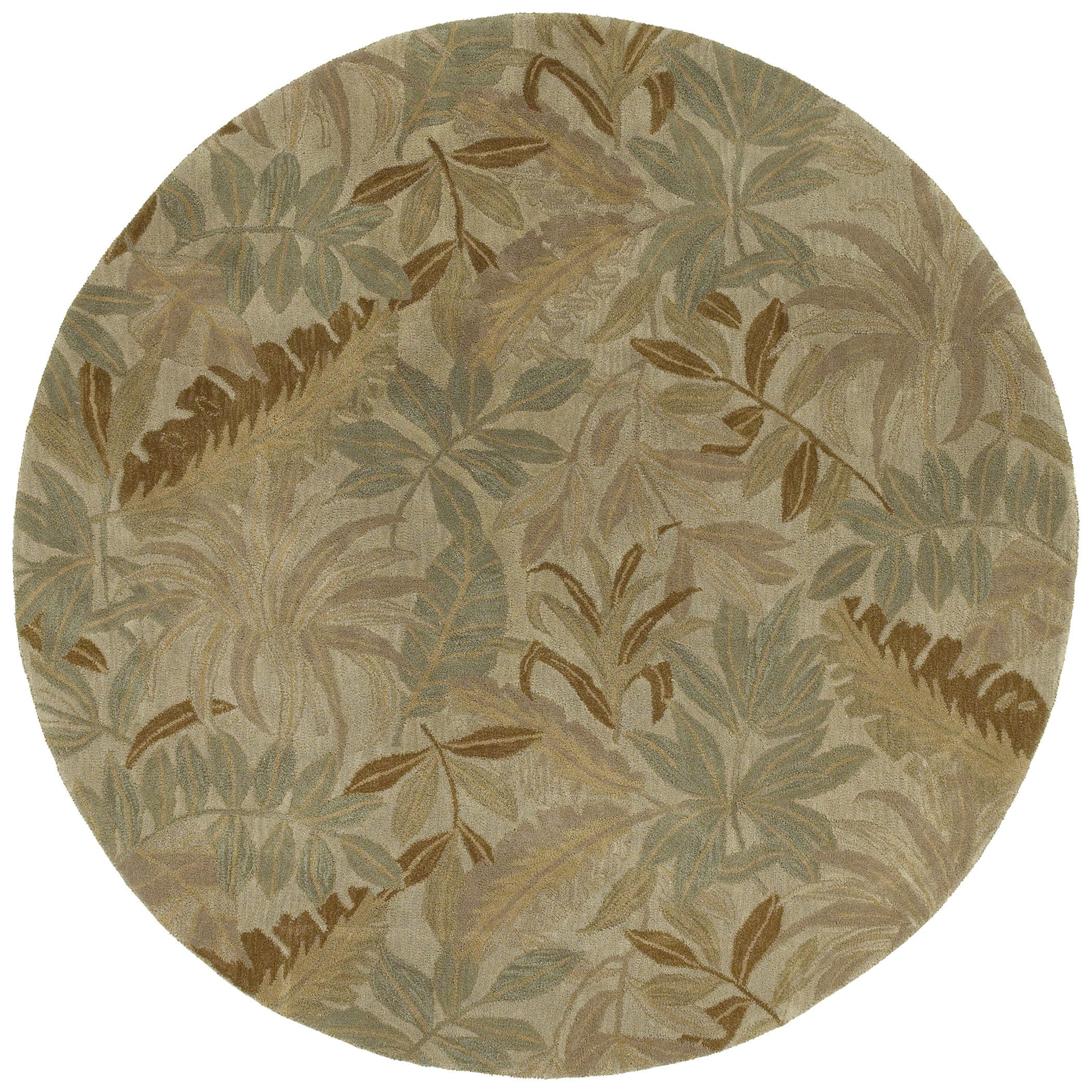 Hand tufted Scarlett Forest Green Round Wool Rug (79)