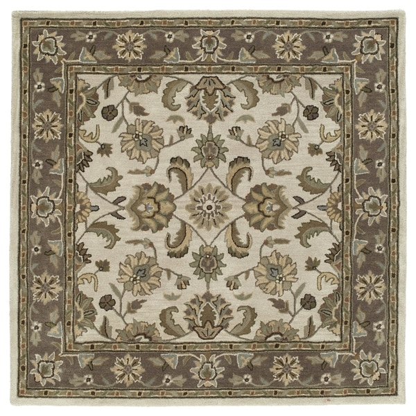 Scarlett Beige Kashan Hand-Tufted Rug (5'9 x 5'9 Square) - 5'9" Square