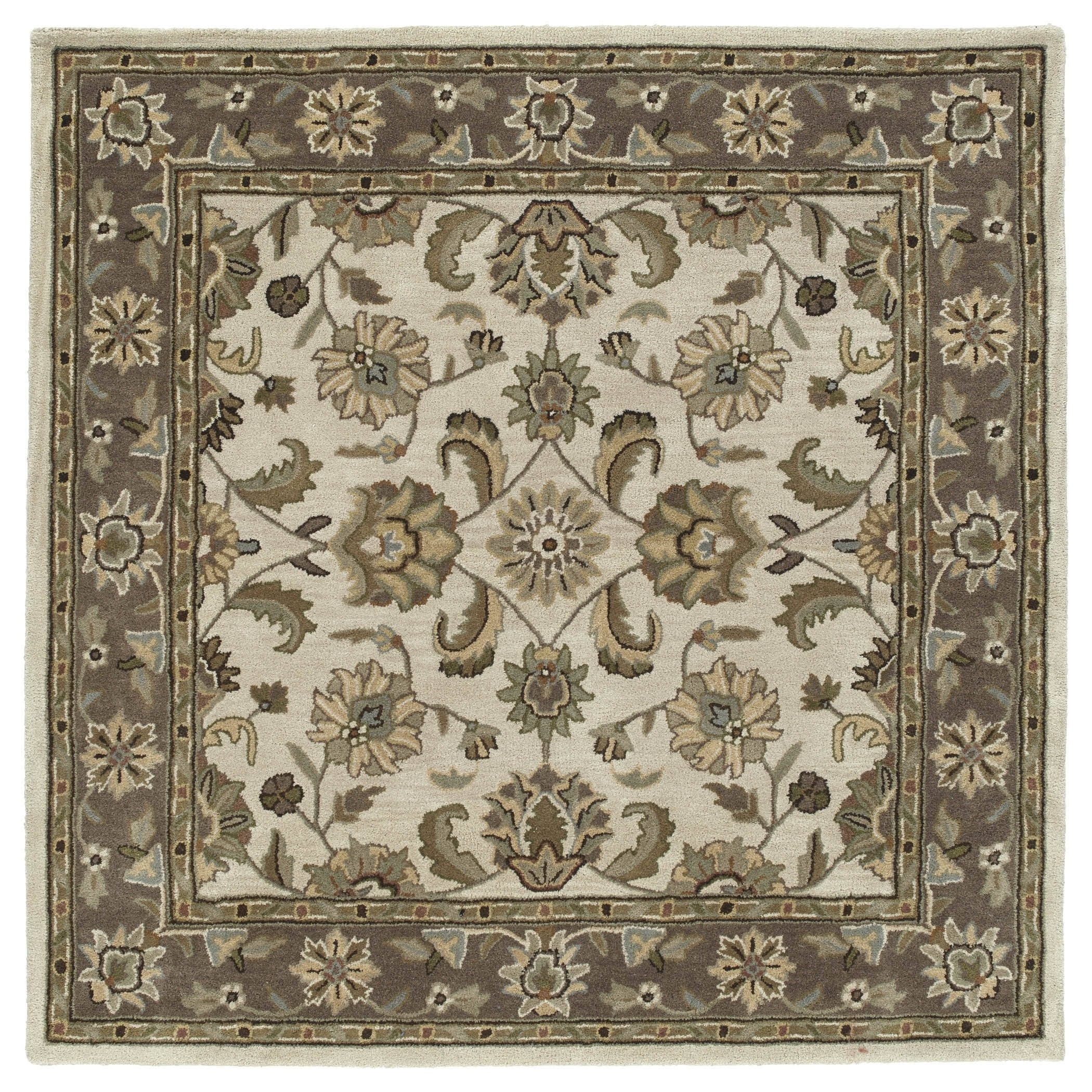 Scarlett Beige Kashan Hand tufted Rug (59 X 59 Square)