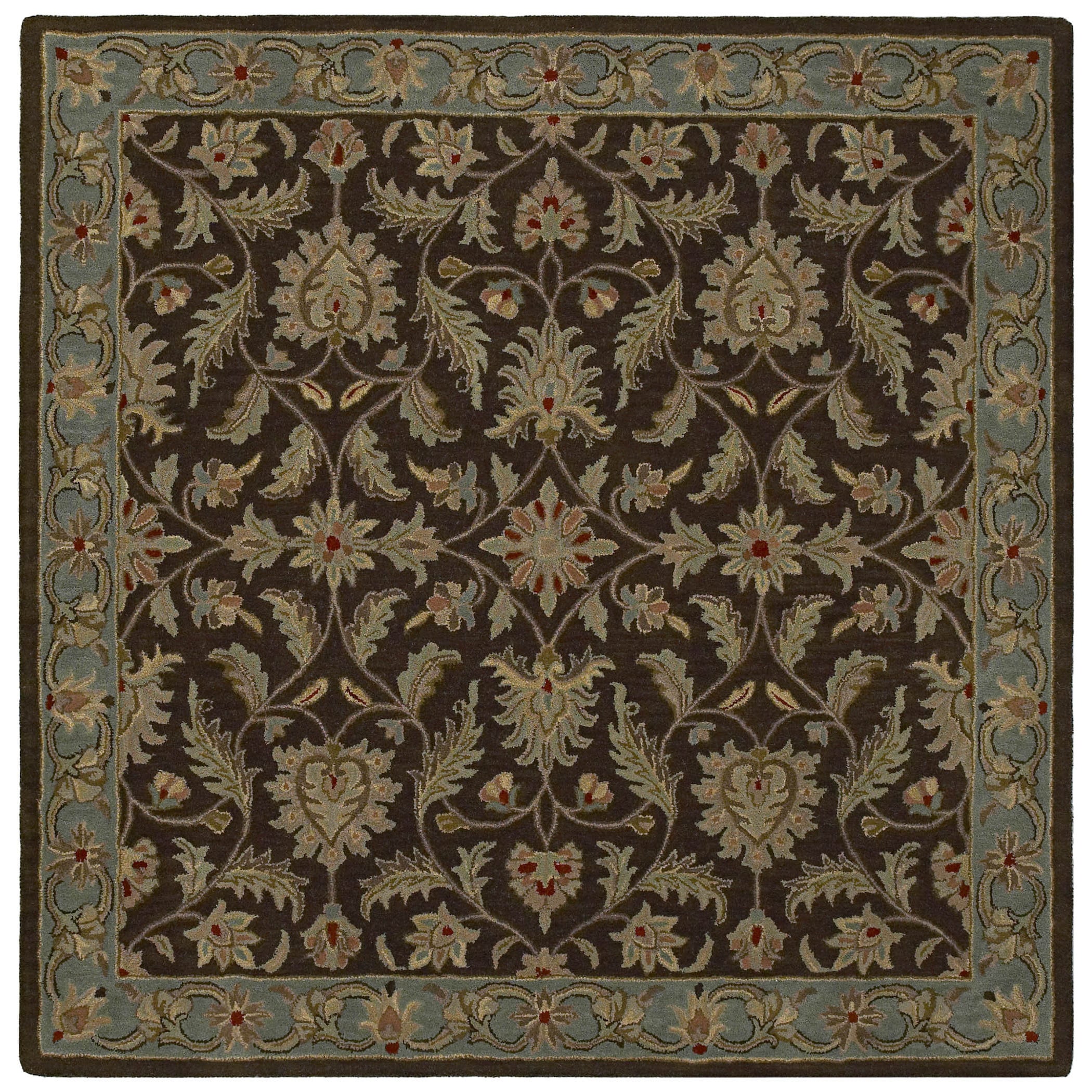 Hand tufted Scarlett Chocolate Square Wool Rug (79 X 79)