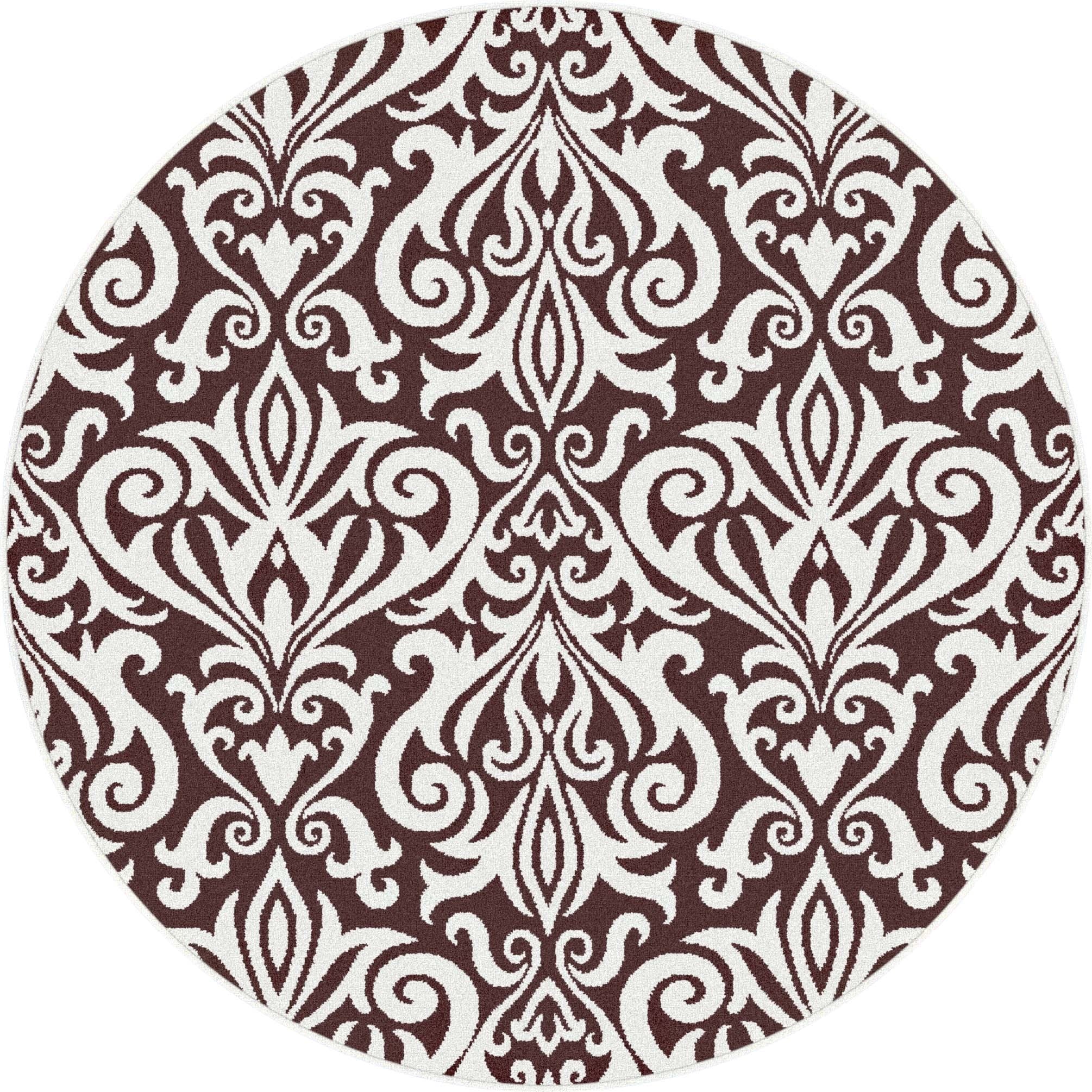 Metropolis 1098 Brown Contemporary Area Rug (53 Round)