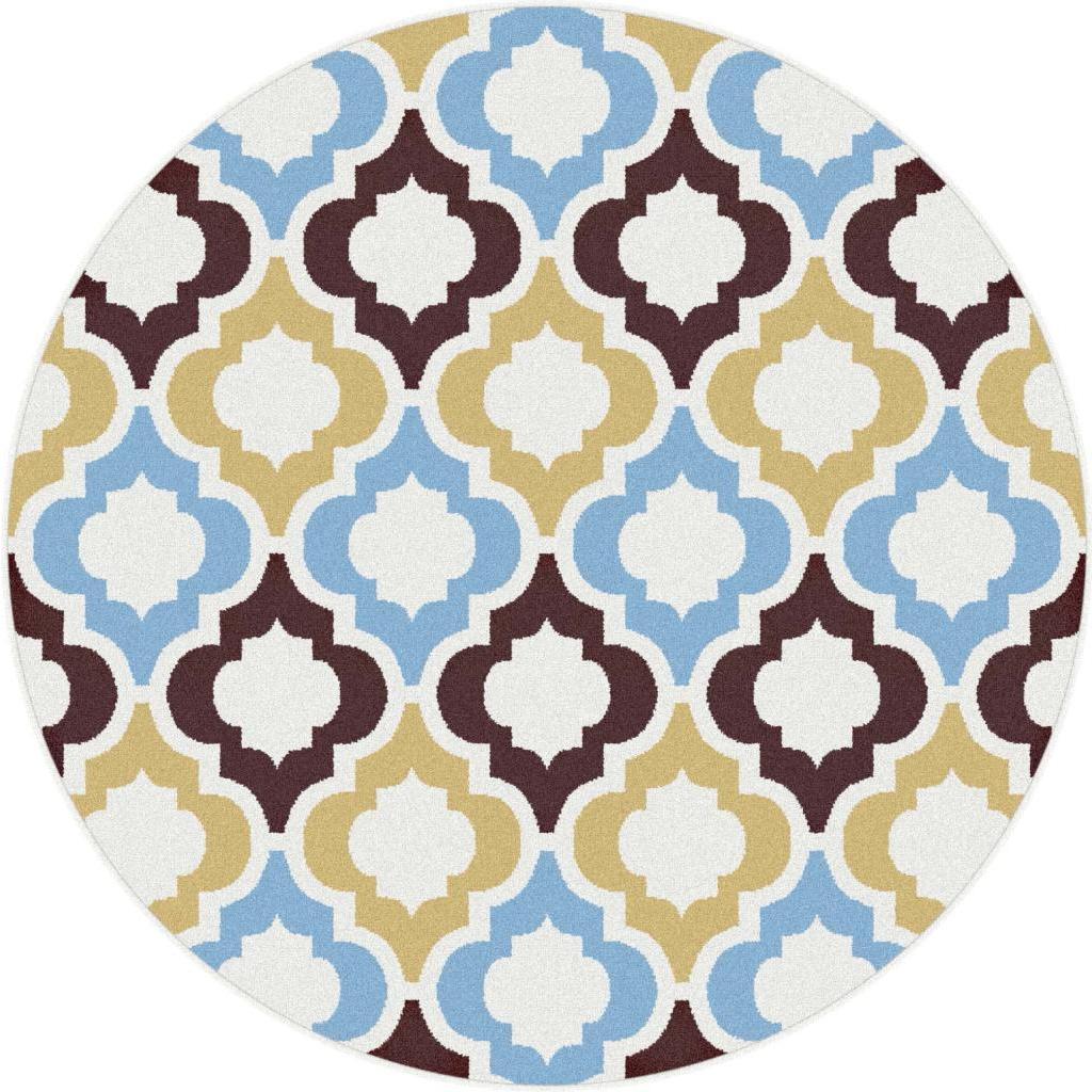 Metro 1022 Multicolored Contemporary Area Rug (710 Round) (MultiSecondary Colors Yellow, blue, brownPattern Moroccan tileTip We recommend the use of a non skid pad to keep the rug in place on smooth surfaces.All rug sizes are approximate. Due to the di