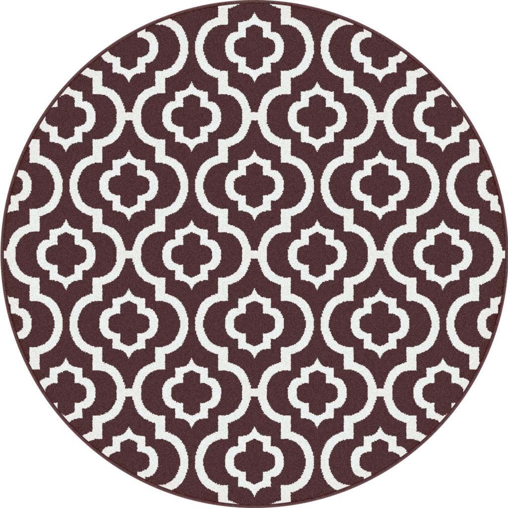 Metropolis 1028 Brown Contemporary Area Rug (53 Round)