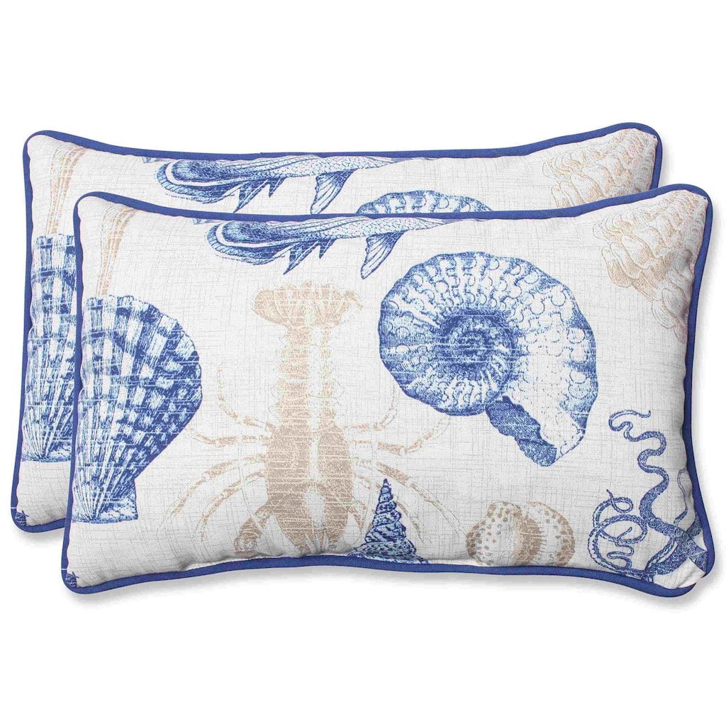 Pillow Perfect Outdoor Sealife Rectangular Throw Pillow (Set of 2)