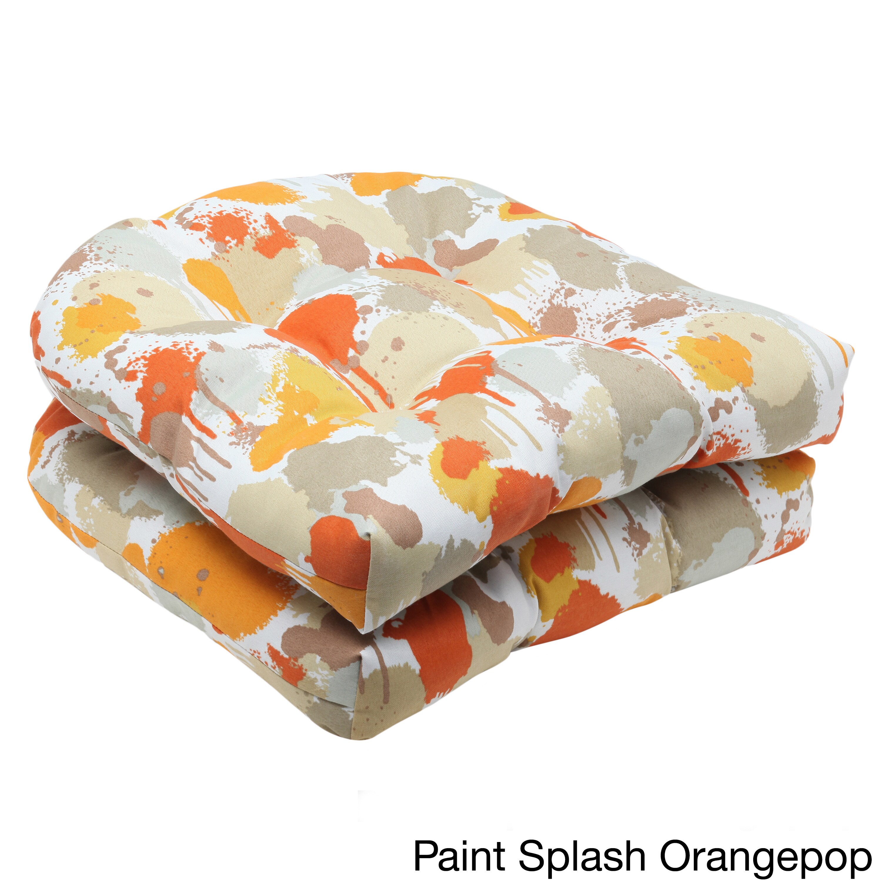 Pillow Perfect Paint Splash Outdoor Seat Cushion (set Of 2)
