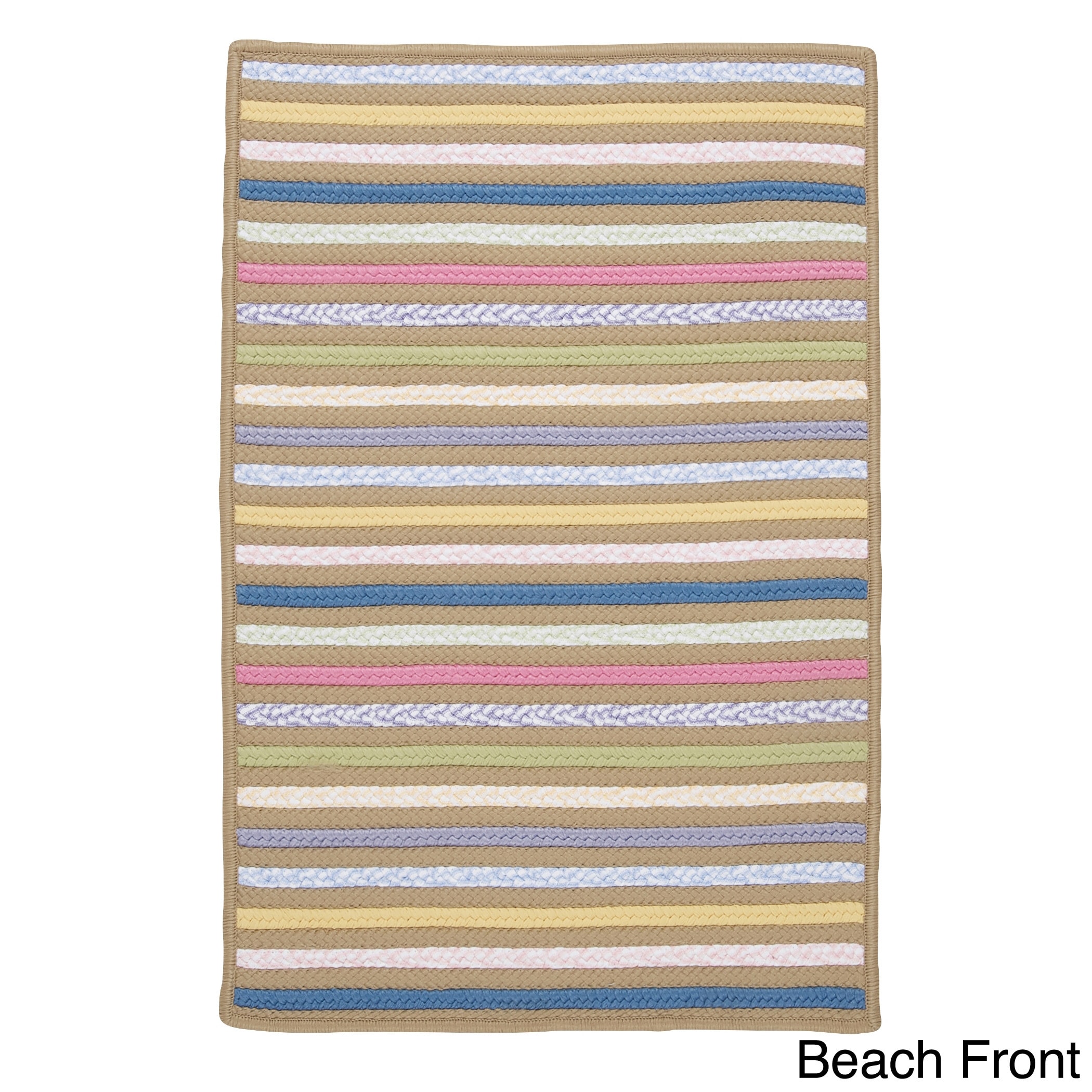 Cmi Quinn Multicolor Stripe Reversible Area Rug (8 X 10) Ivory Size 8 x 10