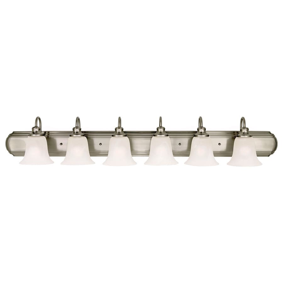 Vista White Brushed Steel 6 light Vanity Fixture