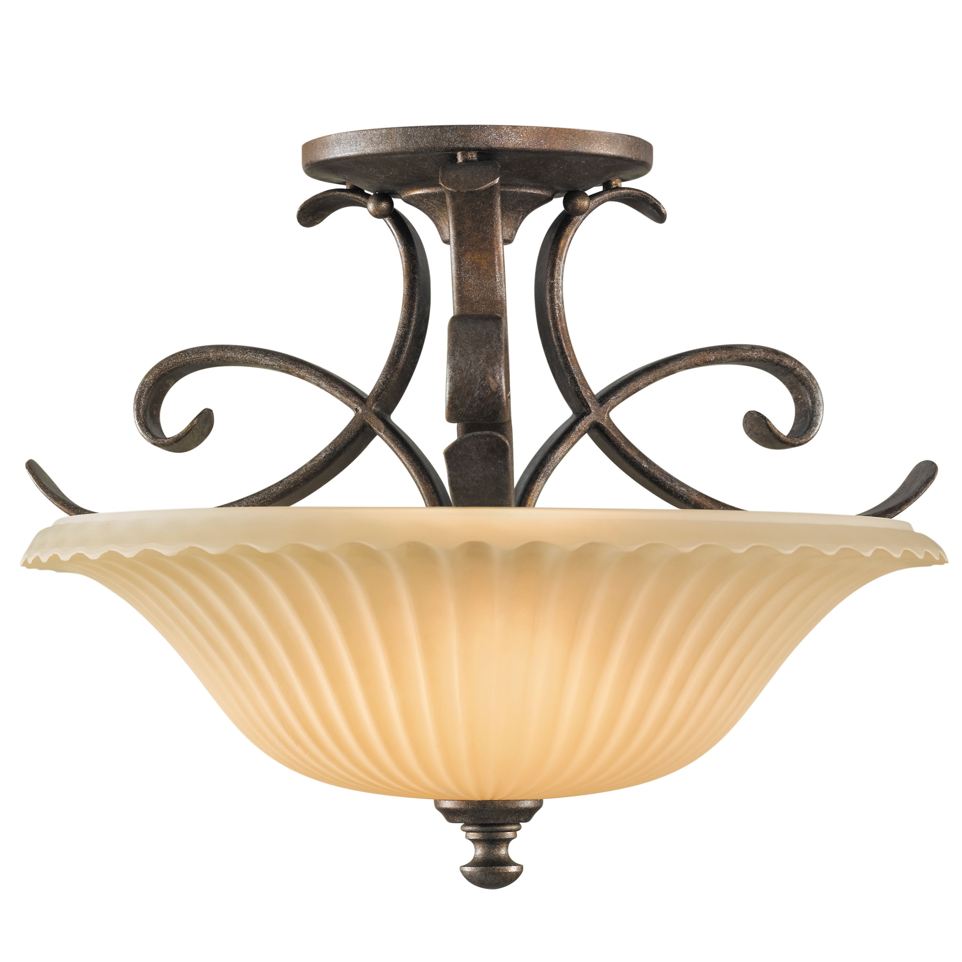 Feiss 2 light British Bronze Semi flush Mount