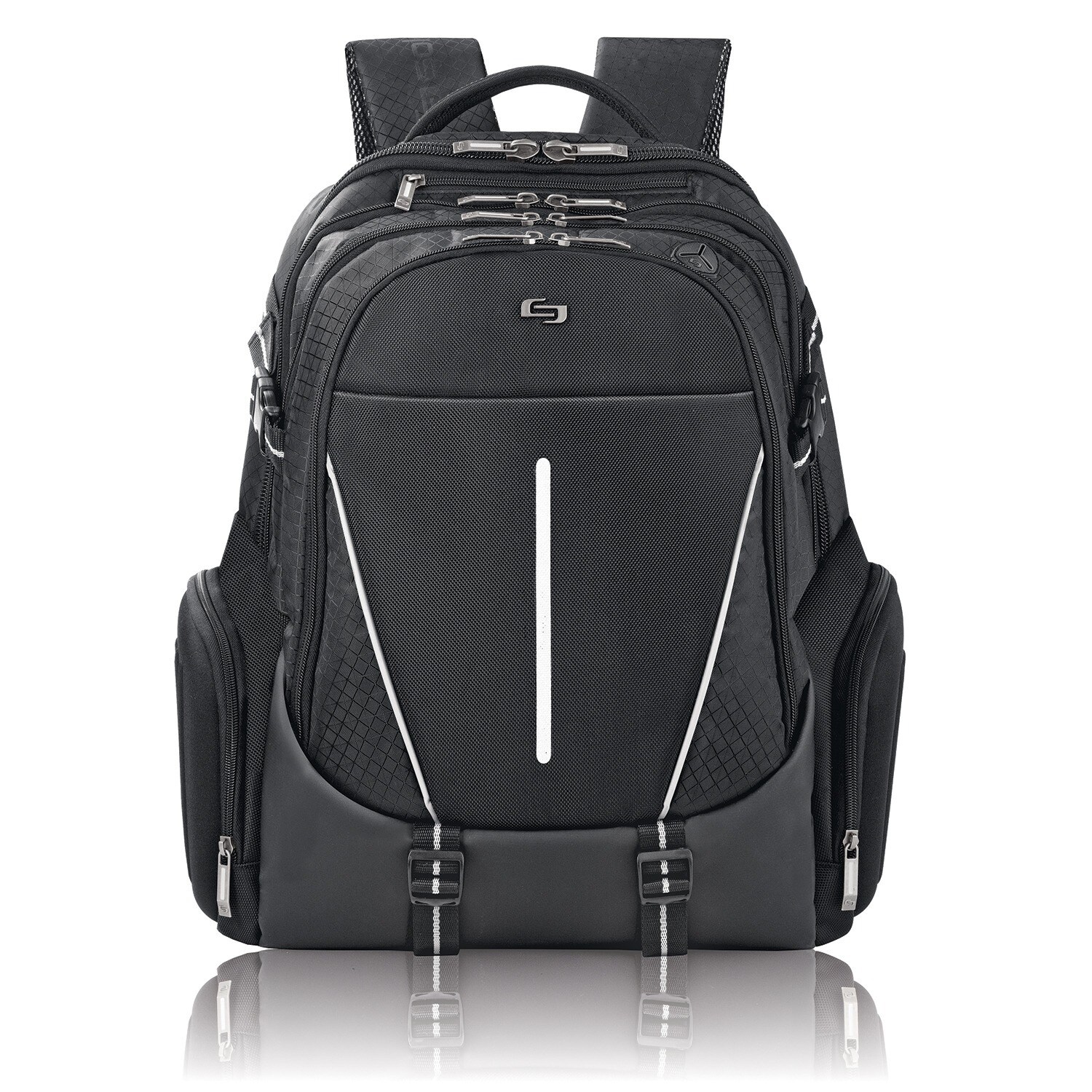 black backpack with side pockets