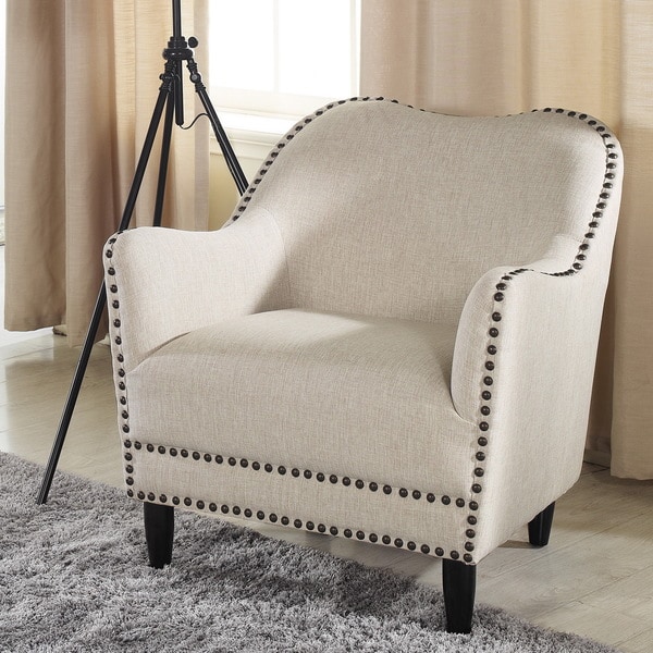 Baxton Studio Anastasia Beige Linen Modern Accent Chair - 15964413 ...