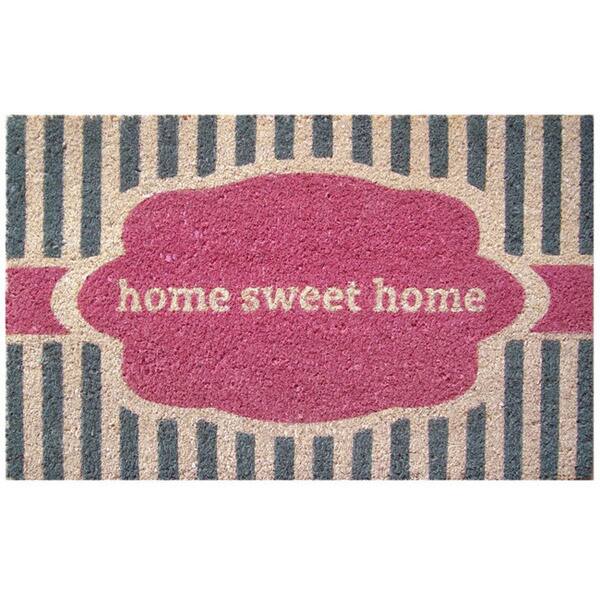 Shop Home Sweet Home Pink Non Slip Coir Doormat Free Shipping On