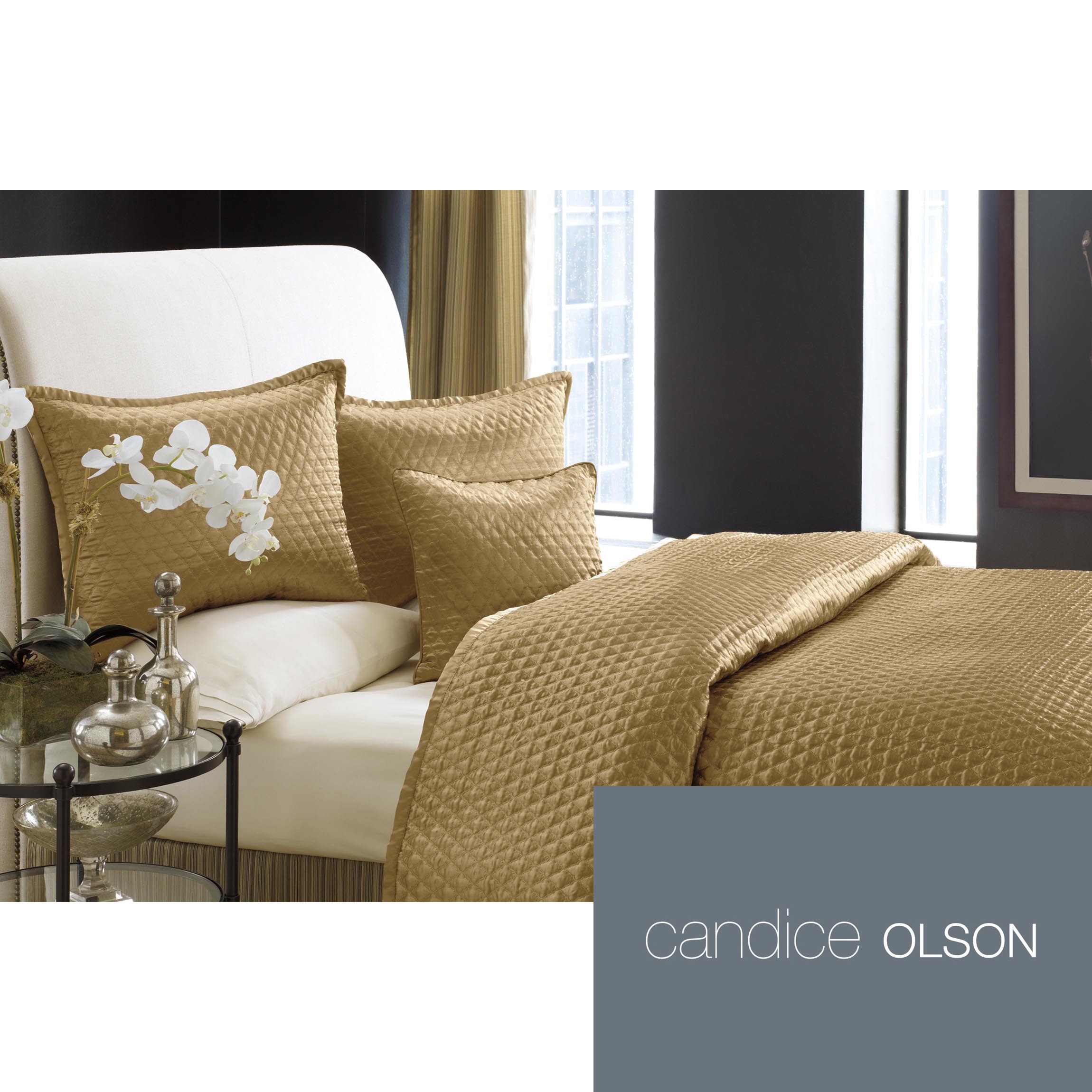 Candice Olson Candice Olson Ventura Bronze Duvet Cover And Sham Separates Gold Size Full