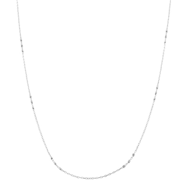 Fremada 10k White Gold Cube Saturn Bar Chain Necklace (16 inch) Fremada Gold Necklaces