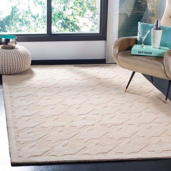 Safavieh Handmade Impressions Beige Wool Rug - 7'6 x 9'6