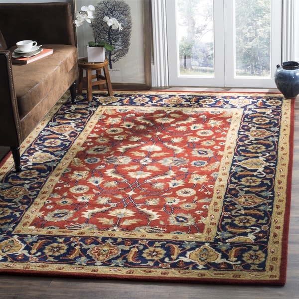 Safavieh Handmade Royalty Rust/ Navy Wool Rug (6' x 9') Free Shipping