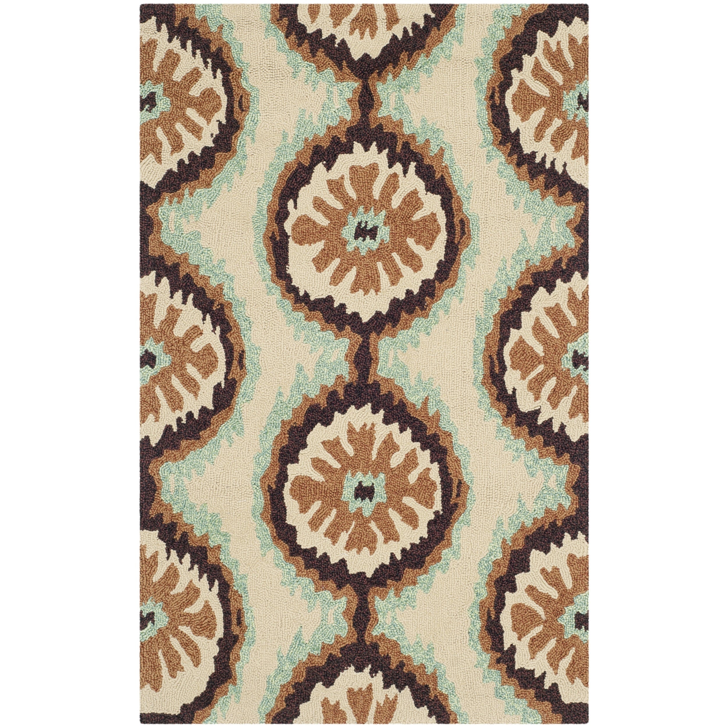 Safavieh Indoor/ Outdoor Four Seasons Beige/ Green Rug (26 X 4)