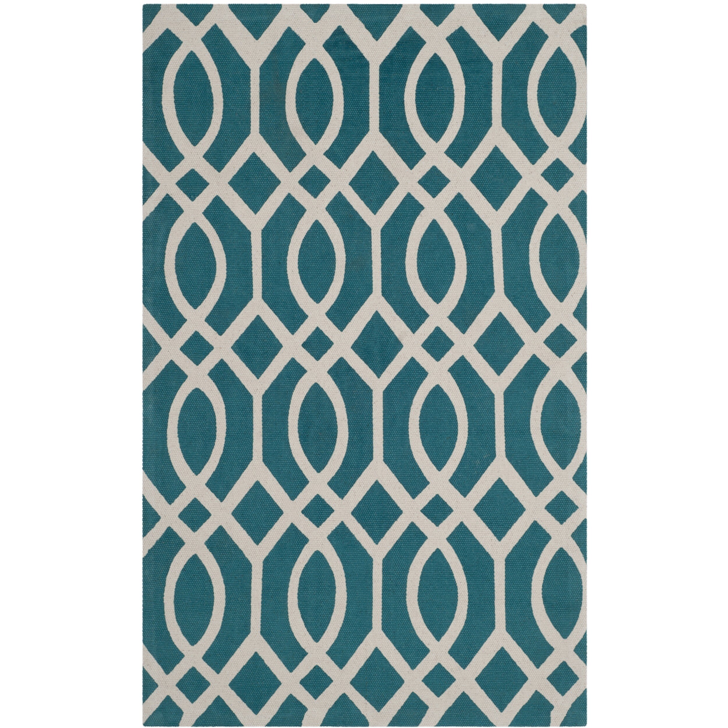 Safavieh Hand loomed Cedar Brook Teal/ Ivory Cotton Rug (23 X 39)