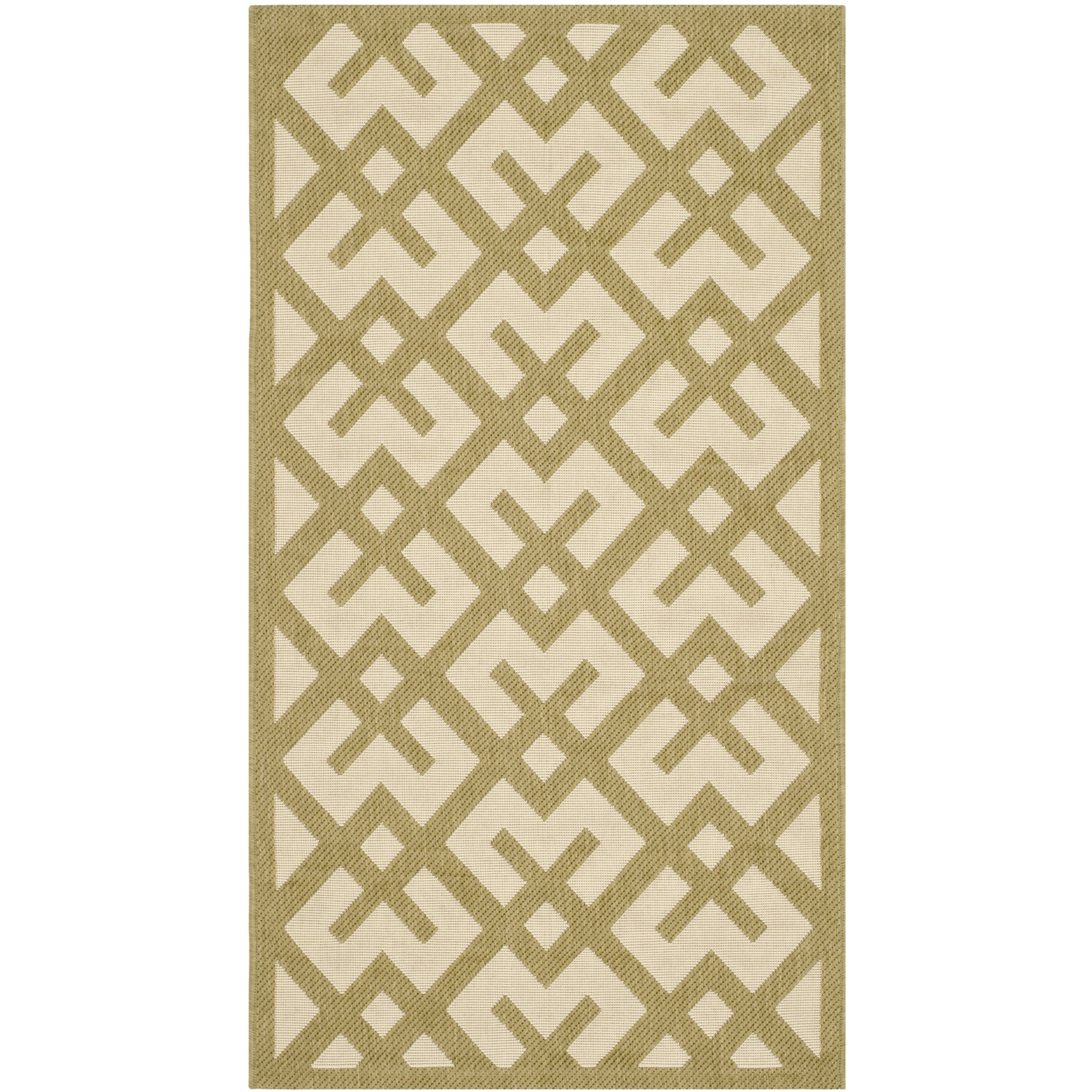 Safavieh Indoor/ Outdoor Courtyard Beige/ Green Rug (2 X 37)