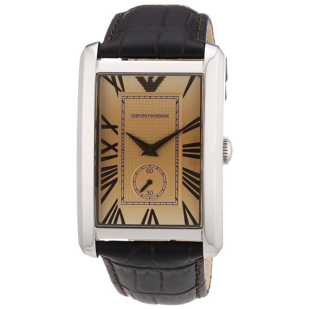 Armani Men's 'AR1605' Brown Leather Strap Watch