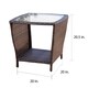 Weston Outdoor Wicker Side Table with Glass Top by Christopher Knight Home - Thumbnail 7