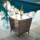 Weston Outdoor Wicker Side Table with Glass Top by Christopher Knight Home - Thumbnail 2