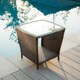 Weston Outdoor Wicker Side Table with Glass Top by Christopher Knight Home - Thumbnail 16