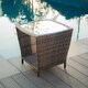 Weston Outdoor Wicker Side Table with Glass Top by Christopher Knight Home - Thumbnail 11