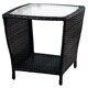 Weston Outdoor Wicker Side Table with Glass Top by Christopher Knight Home - Thumbnail 4