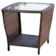 Weston Outdoor Wicker Side Table with Glass Top by Christopher Knight Home - Thumbnail 6