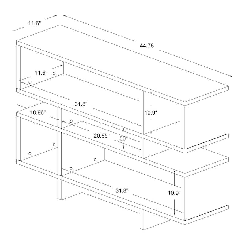 Porch & Den Hanalei Dark Brown Modern Multiple Storage Shelf